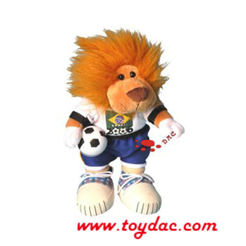 Peluche équipe de football animal mascotte Lion