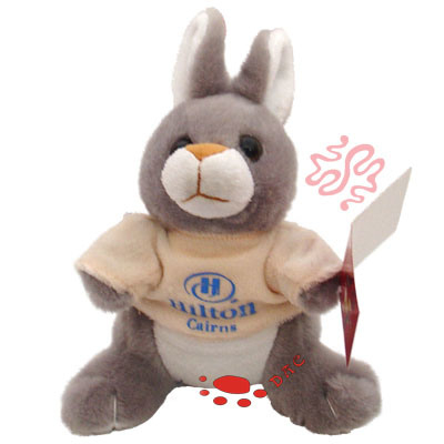 Lapin souvenir d'hôtel en peluche