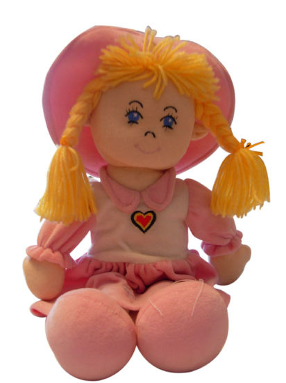 Poupée en tissu de dessin animé en peluche de petite fille en peluche