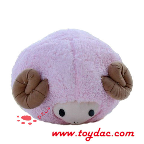 Coussin tête de mouton dessin animé animal en peluche