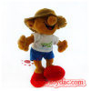 Jouet en peluche pour chien marron et blanc
