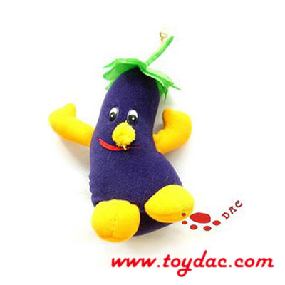 Aubergine en peluche de légumes farcis de dessin animé