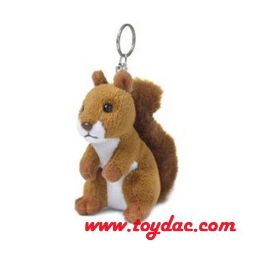 Porte-clés écureuil en peluche haute fourrure