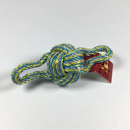 Jouet en corde pour chien avec balle en caoutchouc