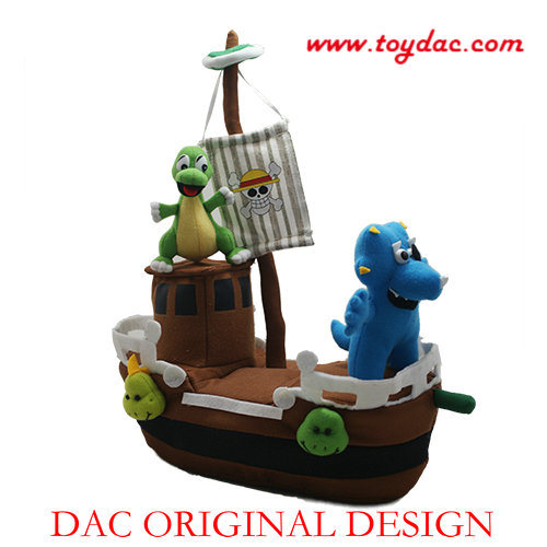 Ensemble d'animaux de bateau de pirate en peluche