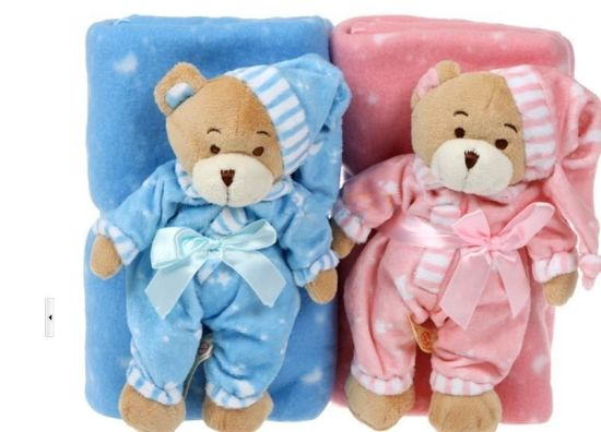 Couverture douce en peluche pour bébé ours