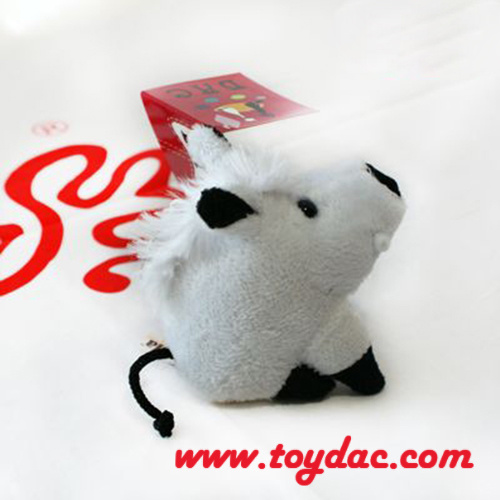 Porte-clés lapin blanc dessin animé en peluche