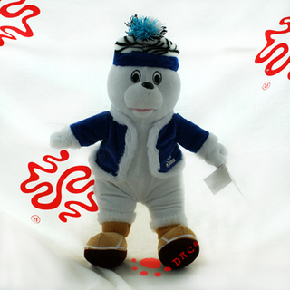 Ours polaire de Noël en peluche avec vêtements