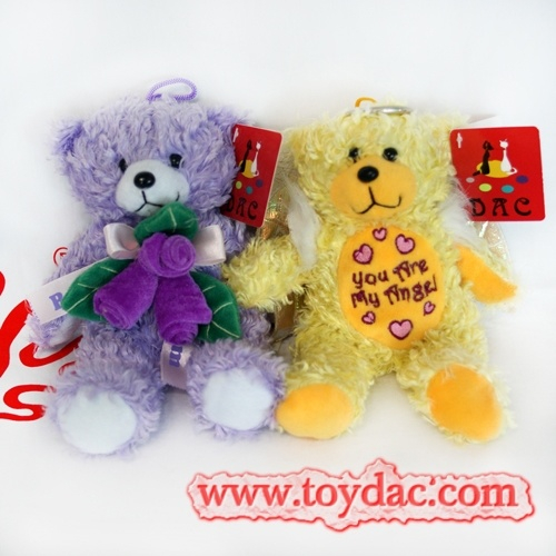 Ours en peluche jaune lavande