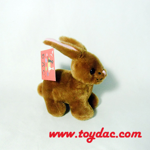 Jouet porte-clés lapin brun en fourrure farcie