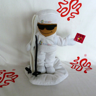 Mascotte de bonhomme de neige en peluche