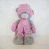 Bonnet Laine Peluche Ours Rose