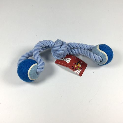 Jouet en corde pour chien avec balle en caoutchouc