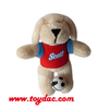 Porte-clés en peluche de football de mascotte de chien de peluche