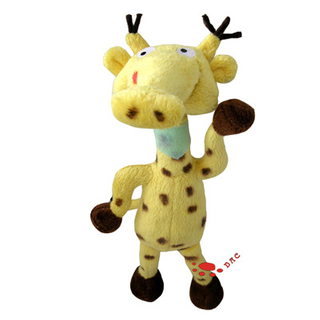 Jouet girafe dessin animé en peluche jaune