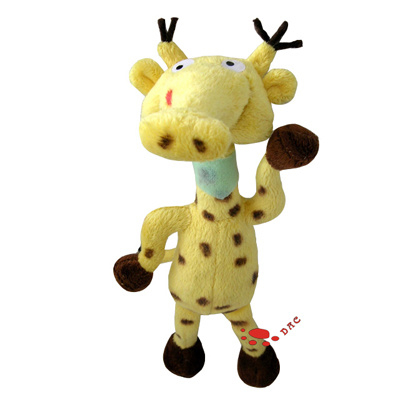 Jouet girafe dessin animé en peluche jaune