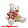 Porte-clés peluche ours en t-shirt blanc