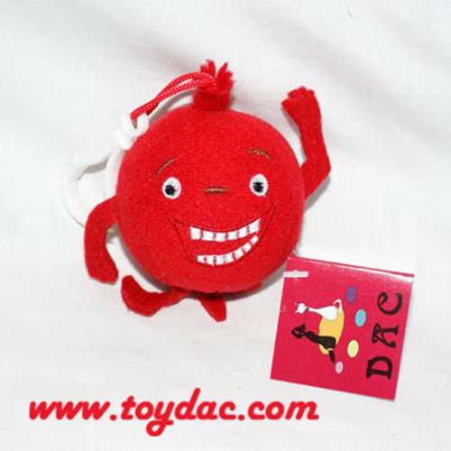 Porte-clés grenade rouge en peluche
