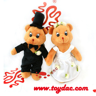 Ours de mariage en peluche mariée marié