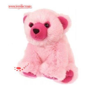 Peluche Ours Rose Big Eye en Fourrure de Couleur
