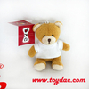 Porte-clés peluche ours en t-shirt blanc