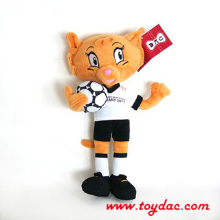 Mascotte de jeu de foot chat en peluche