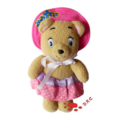 Bonnet Laine Peluche Ours Rose