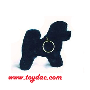 Porte-clés mini chien noir en peluche