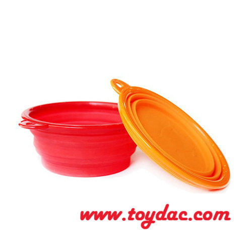 Bol pour animaux de compagnie pliable en silicone de couleur