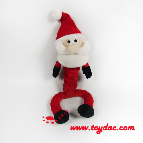 Jouet de Noël en peluche pour animaux de compagnie Père Noël