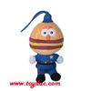 Porte-clés poupée hamburger en peluche