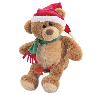 Cadeau de Noël du Père Noël coupé en peluche