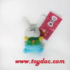 Porte-clés lapin blanc dessin animé en peluche