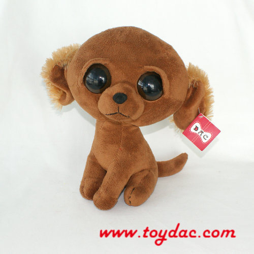 Chien haut-parleur en peluche marron