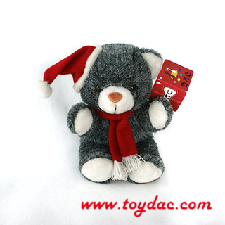 Peluche Ours de Noël Gris