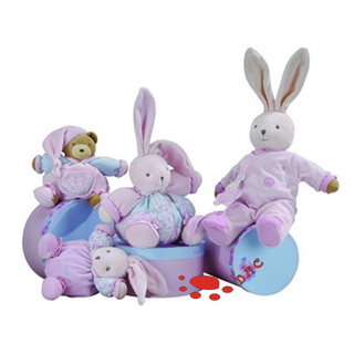 Ensemble de jouets pour bébé en peluche de lapin de couleur douce