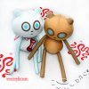 Jouet en peluche pour chien marron et blanc