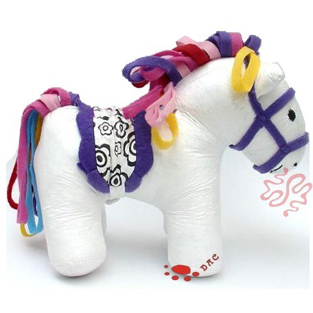 Jouet cheval blanc en peluche