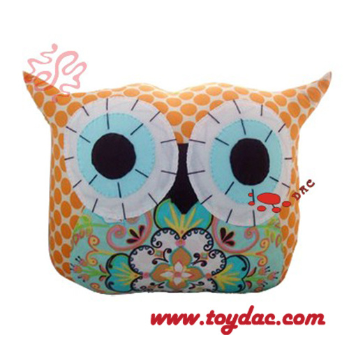 Coussin doux en pur coton hibou