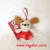 Porte-clés en peluche pour chien en robe de dessin animé
