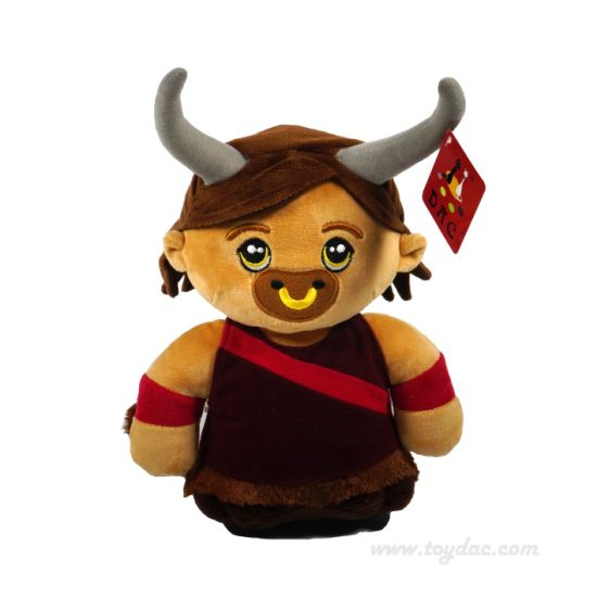 Mascotte de boeuf de la bande dessinée en peluche