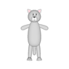 Moule 3D chat gris dessin animé