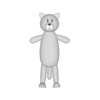 Moule 3D chat gris dessin animé