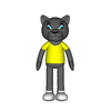 Loup de dessin animé avec des vêtements